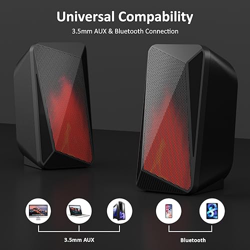 Jeecoo M40 Gaming Soundbar with LED Flame Display