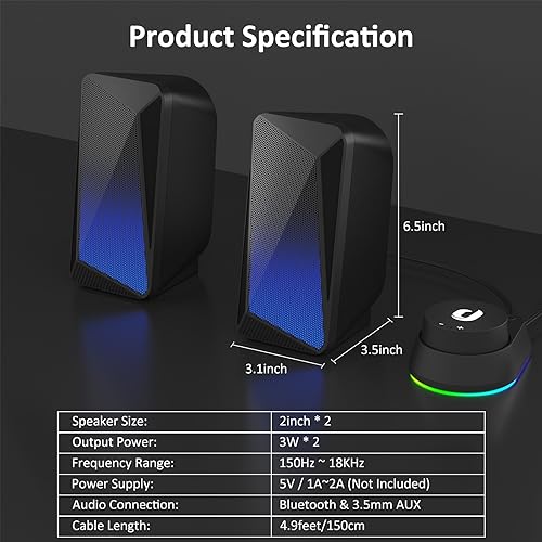Jeecoo M40 Gaming Soundbar with LED Flame Display