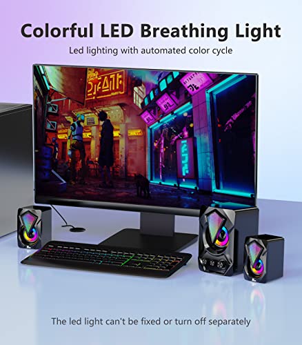 RGB Gaming Laptop Speakers with Subwoofer, 3.5mm Audio