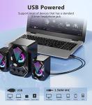 RGB Gaming Laptop Speakers with Subwoofer, 3.5mm Audio