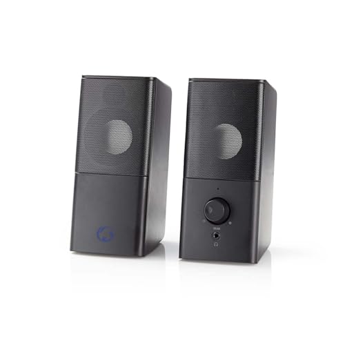 NEDIS 18W Gaming Speakers 2.0 for PC/Laptops, USB/3.5mm - Black