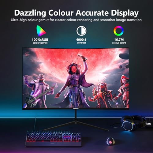 24" Curved Gaming Monitor 180hz FHD 1ms Freesync