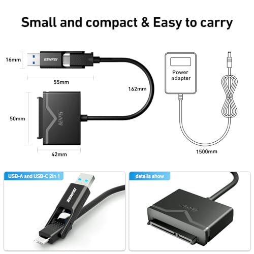 USB 3.0 to SATA Adapter for HDD/SSD Drive