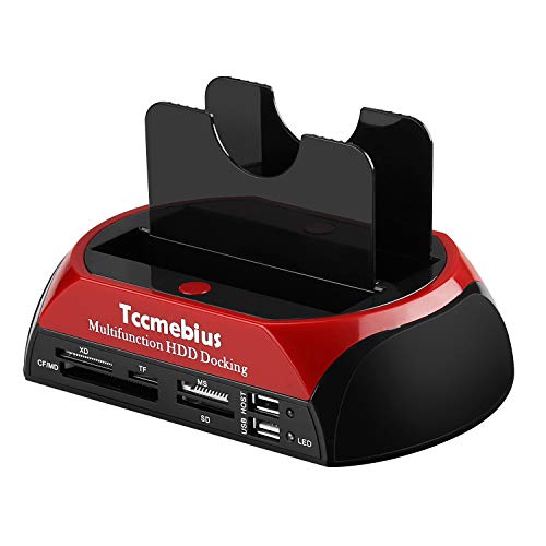 Dual Slot External Hard Drive Docking Station with Card Reader