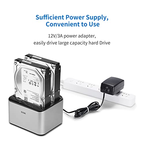 SSK Aluminum Dual Bay HDD Docking Station, USB 3.0