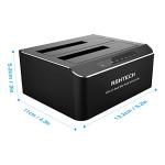 Aluminum Dual Bay SATA Hard Drive Dock, 2x16TB