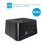 External Dual Bay HDD/SSD Docking Station - Black