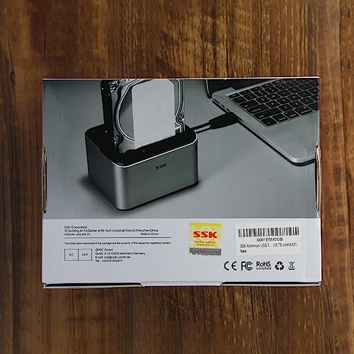 SSK Aluminum Dual Bay HDD Docking Station, USB 3.0