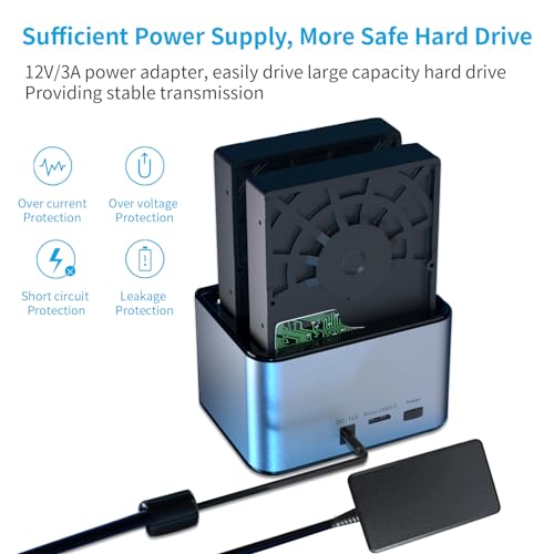 Aluminum Dual Bay SATA HDD Docking Station with USB3.0