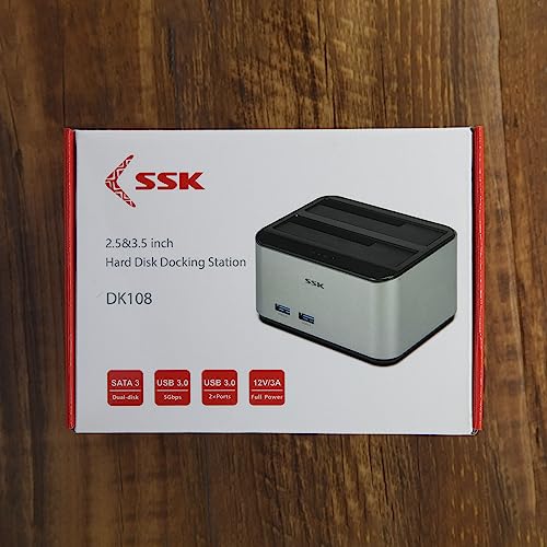 Aluminum Dual Bay SATA HDD Docking Station with USB3.0