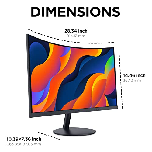 KOORUI 24" Curved Full HD Gaming Monitor, HDMI/VGA
