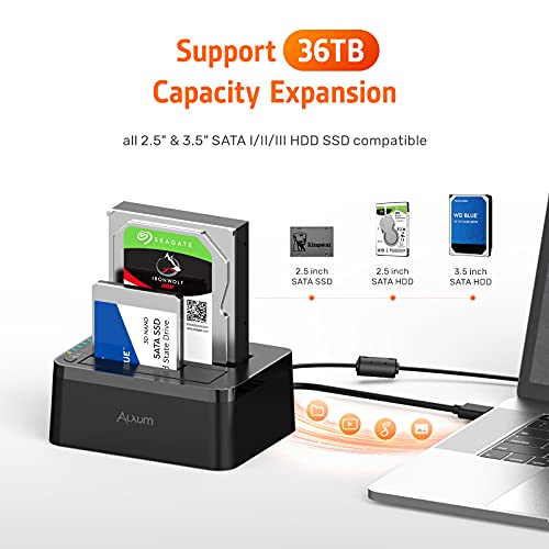 Alxum 2-Bay SATA Hard Drive Docking Station