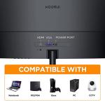 KOORUI 24" Curved Full HD Gaming Monitor, HDMI/VGA