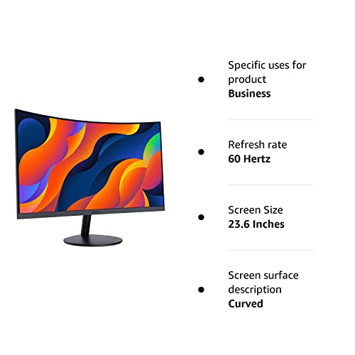 KOORUI 24" Curved Full HD Gaming Monitor, HDMI/VGA
