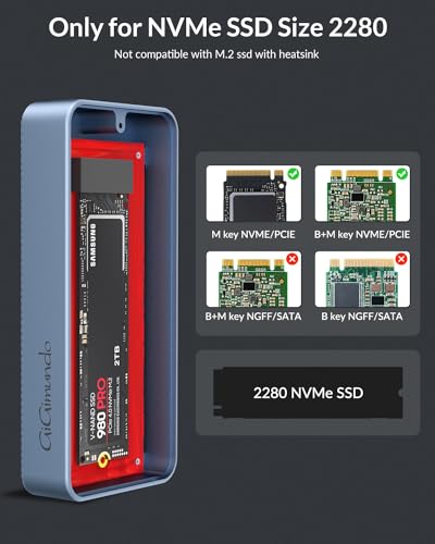 GiGimundo CNC Aluminum SSD Caddy, Thunderbolt 3/4 Compatible