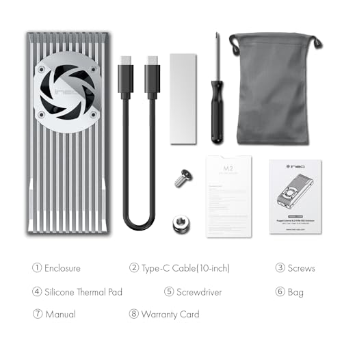 ineo NVMe SSD Enclosure with Cooling Fan [C2598]