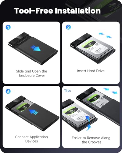 Gaming Laptop HDD Enclosure, USB 3.0, Tool-Free Black