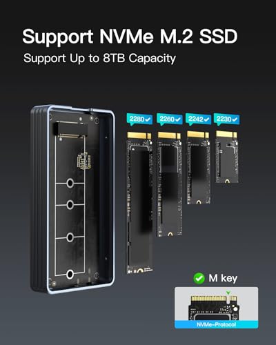 Inateck Aluminum M.2 NVMe SSD Enclosure, USB4.0/Thunderbolt 4