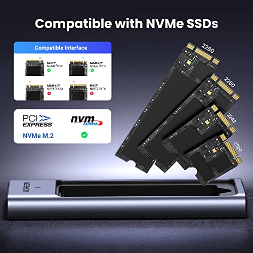 Aluminum NVMe Caddy with USB 3.2 Gen2