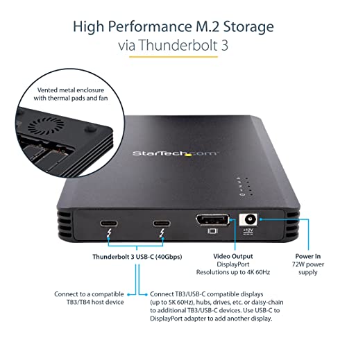 StarTech 4 Bay Thunderbolt 3 NVMe Enclosure, 40Gbps