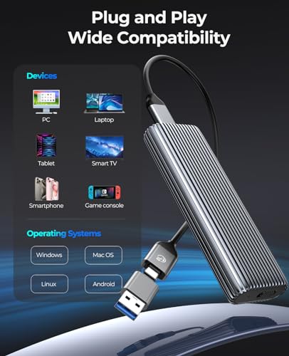 Aluminum Tool-Free M.2 NVMe SSD Enclosure Adapter