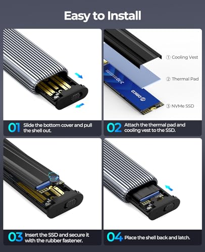 Aluminum Tool-Free M.2 NVMe SSD Enclosure Adapter