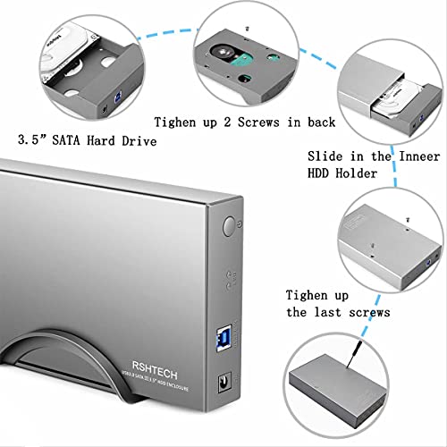 RSHTECH SATA Hard Drive Enclosure for 3.5" Drives