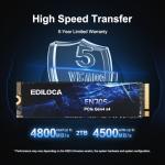 Ediloca EN705 2TB PCIe Gen4 SSD for PS5, Laptops & Desktops