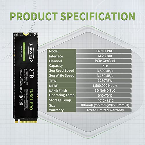 Fikwot FN501 Pro 2TB NVMe SSD - Gaming Laptop速