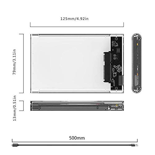 Clear Multibao USB 3.0 SATA Drive Enclosure 2.5