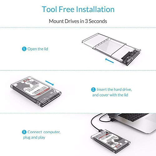 Clear Multibao USB 3.0 SATA Drive Enclosure 2.5