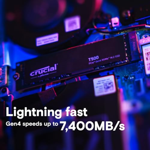 Crucial T500 500GB Gen4 NVMe M.2 Gaming SSD