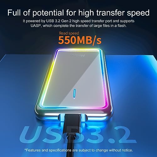 Netac ZR 250GB Portable RGB External SSD for Gaming