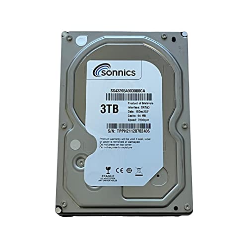 Sonnics 3TB SATA Hard Drive for Gaming Laptops