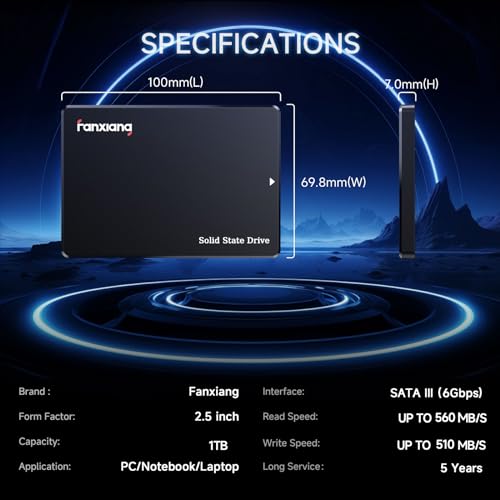 Fanxiang 1TB SSD SATA III QLC Gaming Laptop