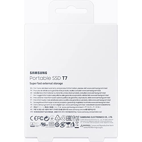 Samsung T7 1TB Portable External SSD Titanium Grey