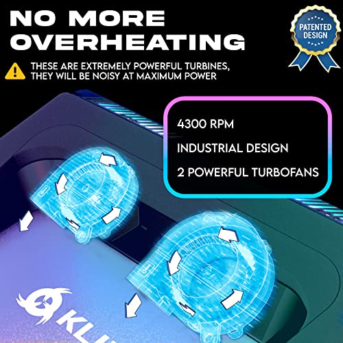 KLIM Everest Laptop Cooling Pad | Turbo-Fan | Sealed Foam | 14-17.3 in