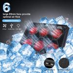 VOXON Gaming Laptop Cooling Stand - 6 Fan, Red LED