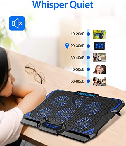 LIANGSTAR Laptop Cooling Pad with 6 Quiet LED Fans