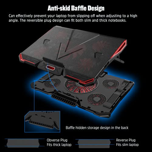 Gaming Laptop Cooling Pad with LED Lights and Fans