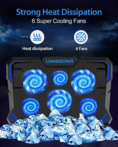 LIANGSTAR Laptop Cooling Pad with 6 Quiet LED Fans