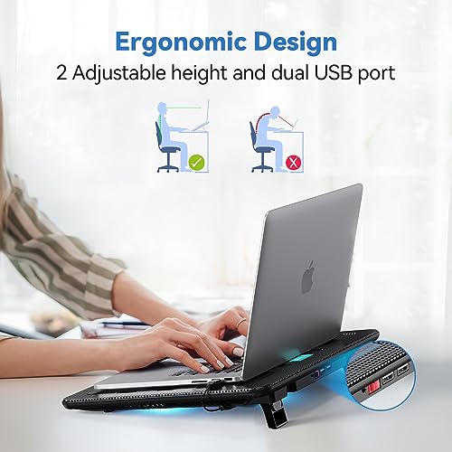 TECKNET Gaming Laptop Cooling Pad with 3 Fans