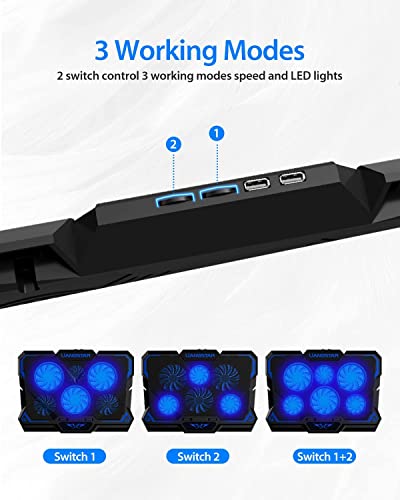 LIANGSTAR Laptop Cooling Pad with 6 Quiet LED Fans