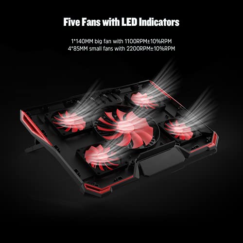 Gaming Laptop Cooling Pad with LED Lights and Fans