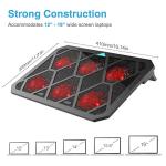 VOXON Gaming Laptop Cooling Stand - 6 Fan, Red LED