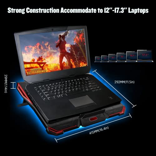 Gaming Laptop Cooling Pad with LED Lights and Fans