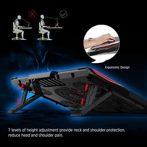 Gaming Laptop Cooling Pad with LED Lights and Fans