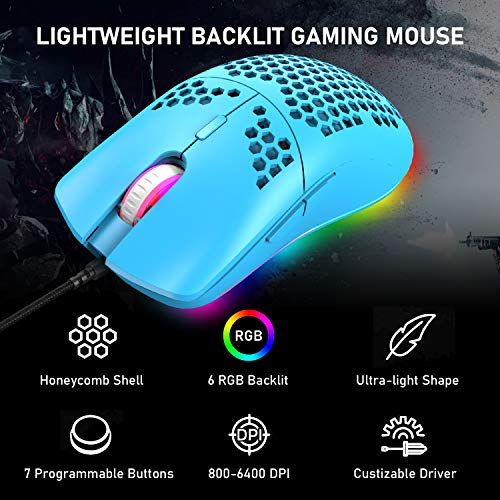 Blue Switch Compact Keyboard Mouse Set with Rainbow Backlit