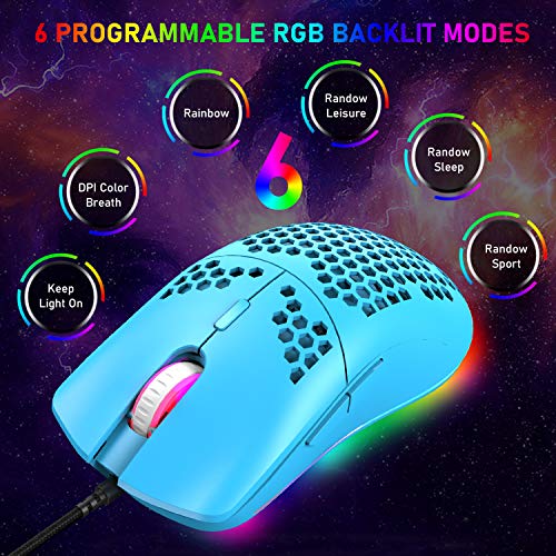 Blue Switch Compact Keyboard Mouse Set with Rainbow Backlit