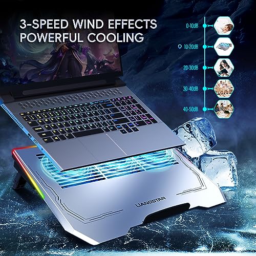 LIANGSTAR Gaming Laptop Cooling Pad 12-17.3 Inch, RGB